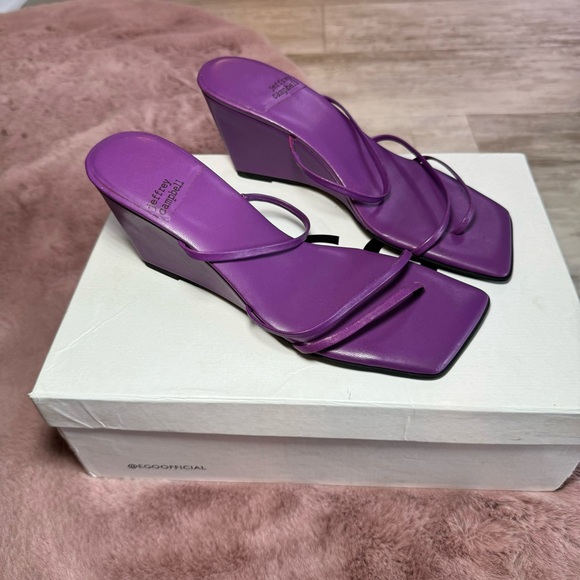 Jeffrey Campbell palate purple strappy wedges - Picture 4 of 6